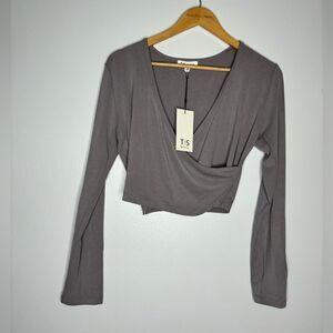 NWT T | S by Thrice crop ballet wrap too. Medium